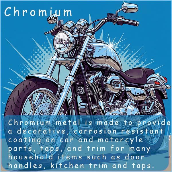 Chrome plating on a motorcycle